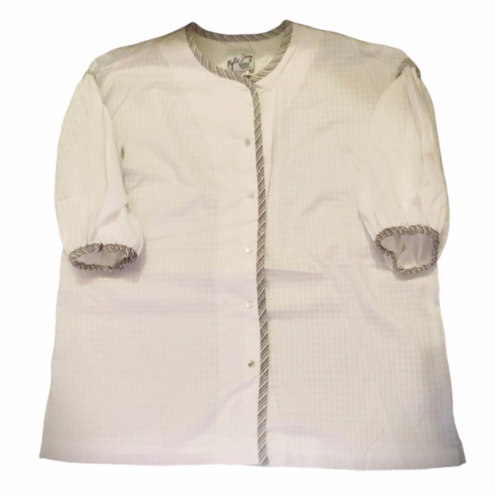 Phyllis Sydney Gray & White Oversized ButtonUp Wonens Shirt SIZE 10